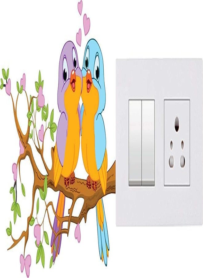 RNG ملصق حائط ثلاثي الأبعاد من الفينيل PVC من RNG، ذاتي اللصق، بألوان زاهية، على شكل عصافير، لتزيين لوحات مفاتيح منزلك (متعدد الألوان) - Image 5